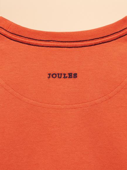 Joules Kids' Jack Cotton Long Sleeve Polar Bear Top, Orange - view 2, Orange