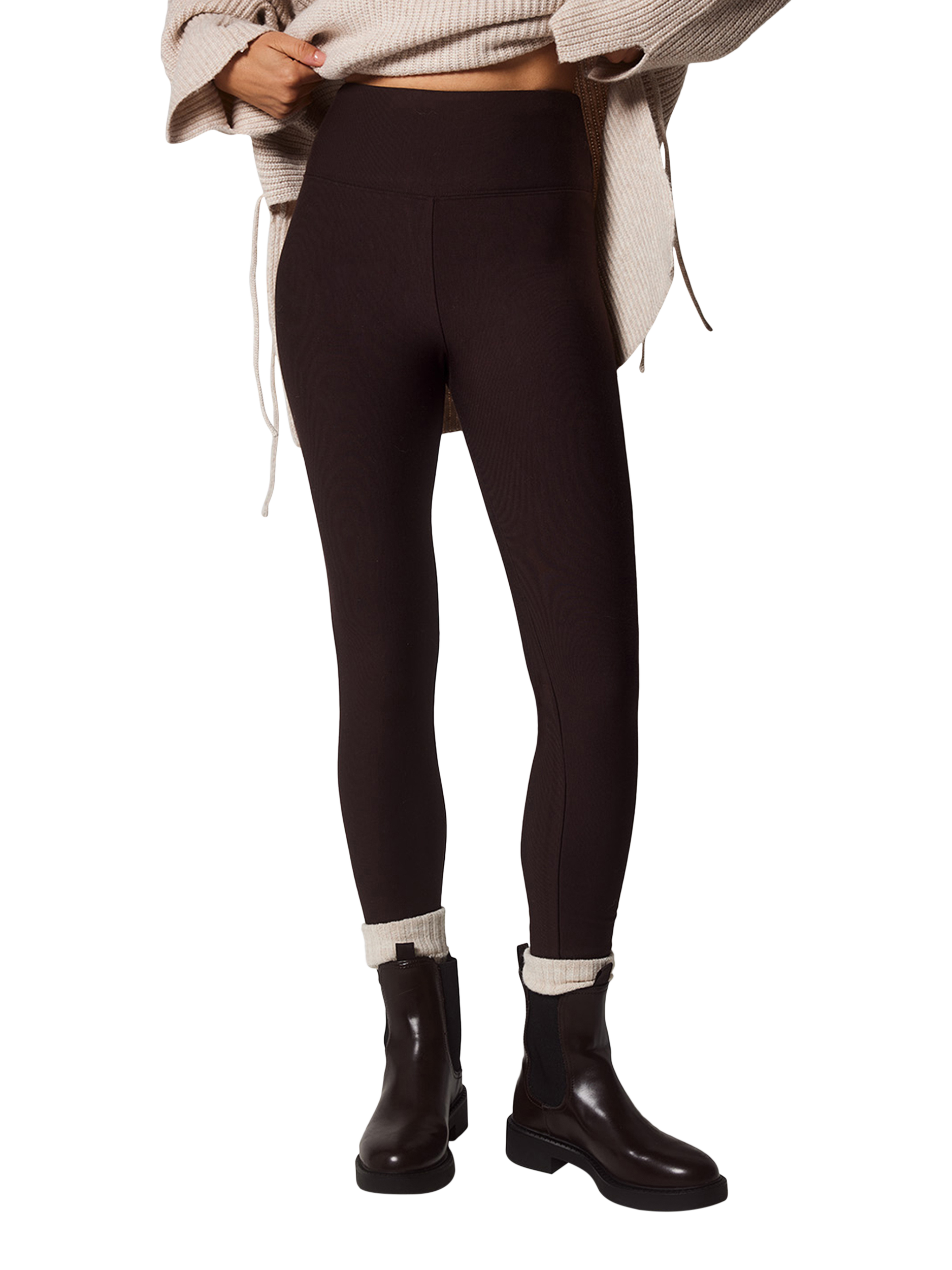 Product image 1 of 5, which shows Lovall Winter High Rise Leggings, Espresso Brown, 6