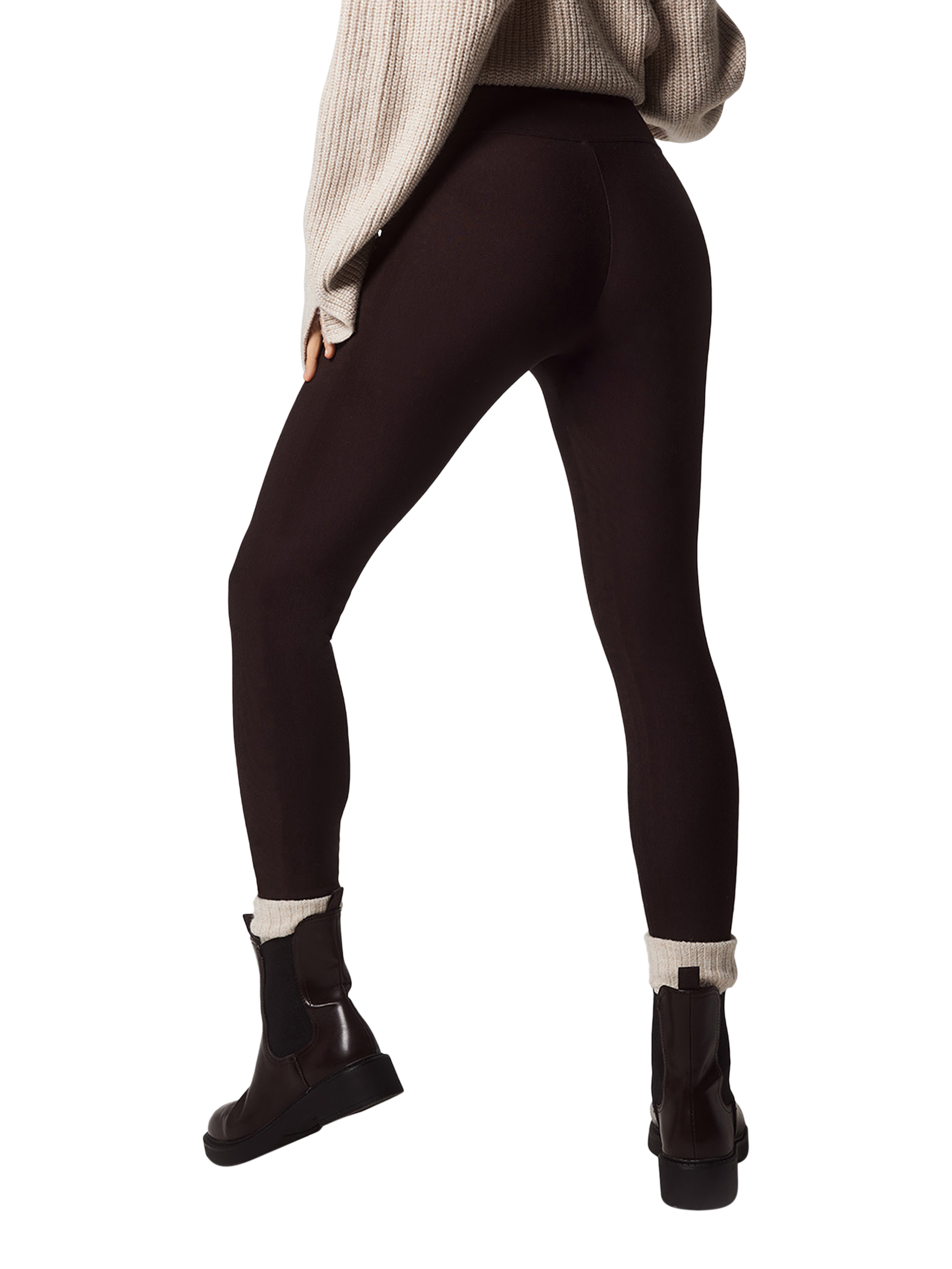 Product image 3 of 5, which shows Lovall Winter High Rise Leggings, Espresso Brown, 6