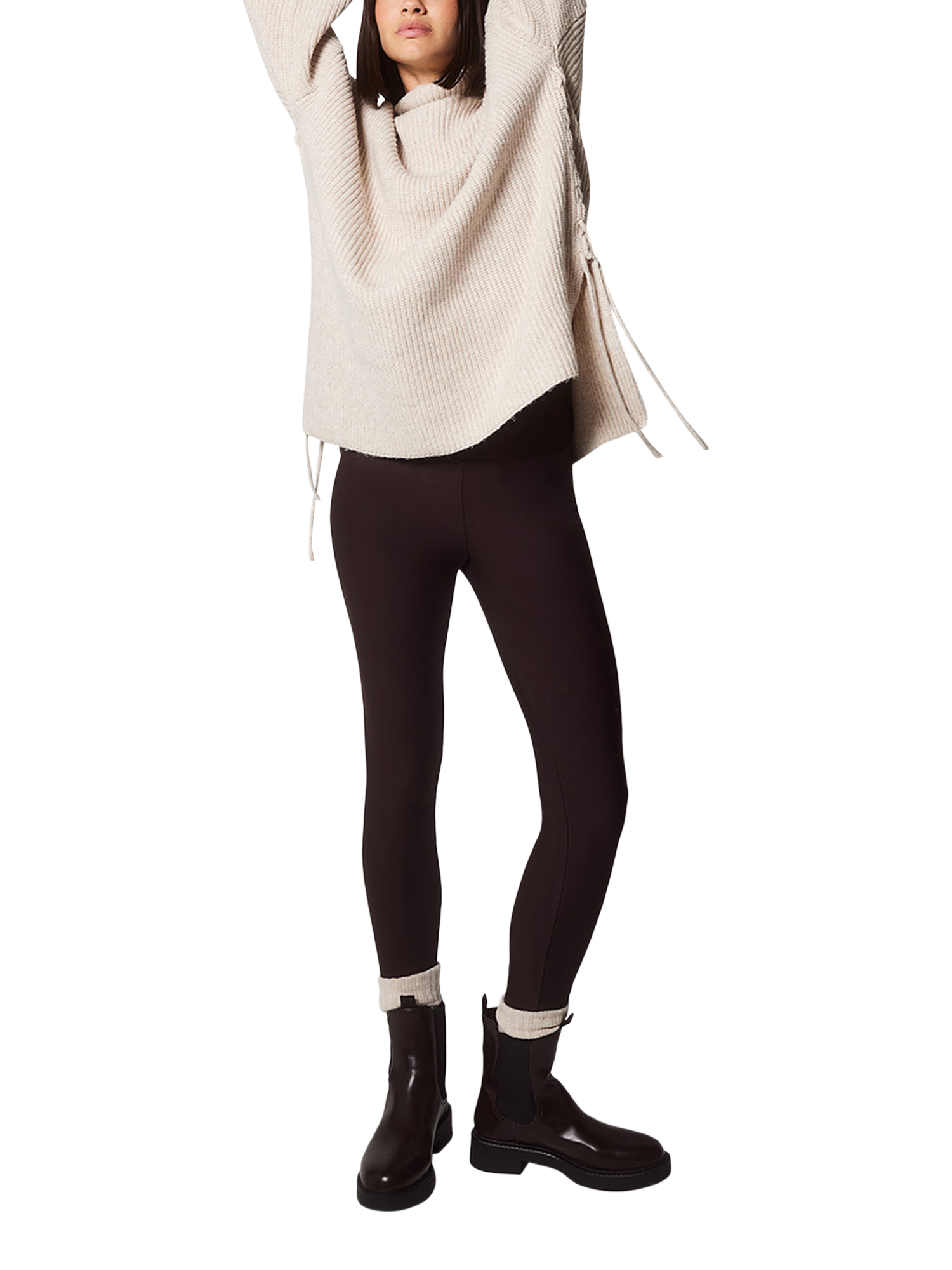 Product image 4 of 5, which shows Lovall Winter High Rise Leggings, Espresso Brown, 6