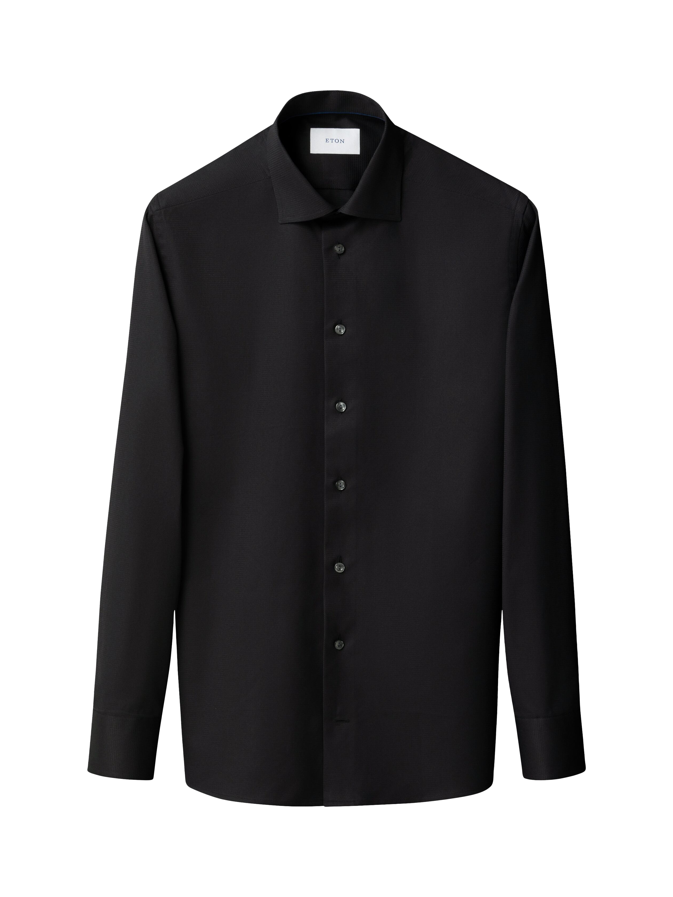 Product image 1 of 4, which shows Eton Regular Fit Cotton Dobby Shirt, Black, 14.5