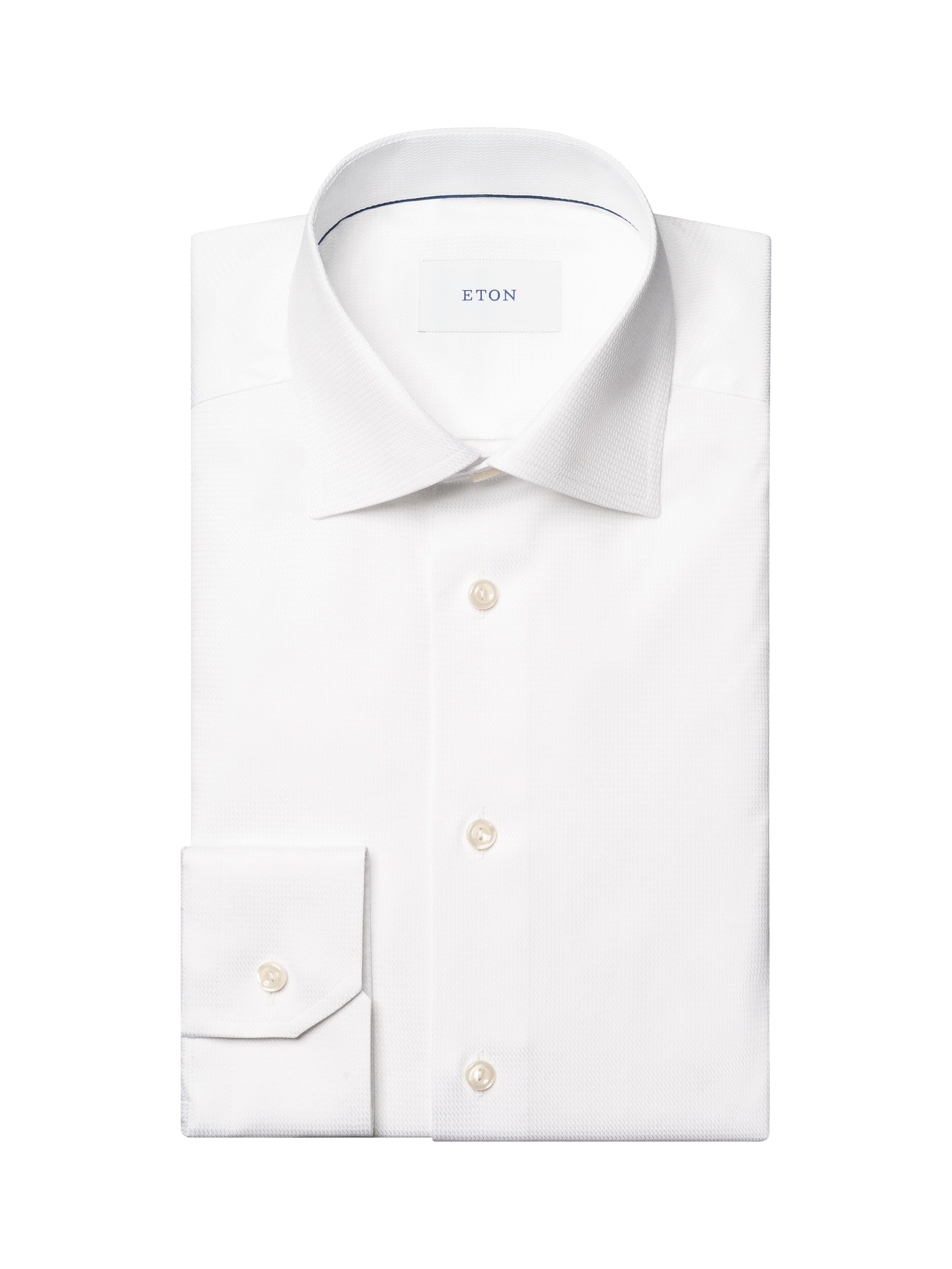 Product image 4 of 4, which shows Eton Regular Fit Cotton Dobby Shirt, White, 14.5