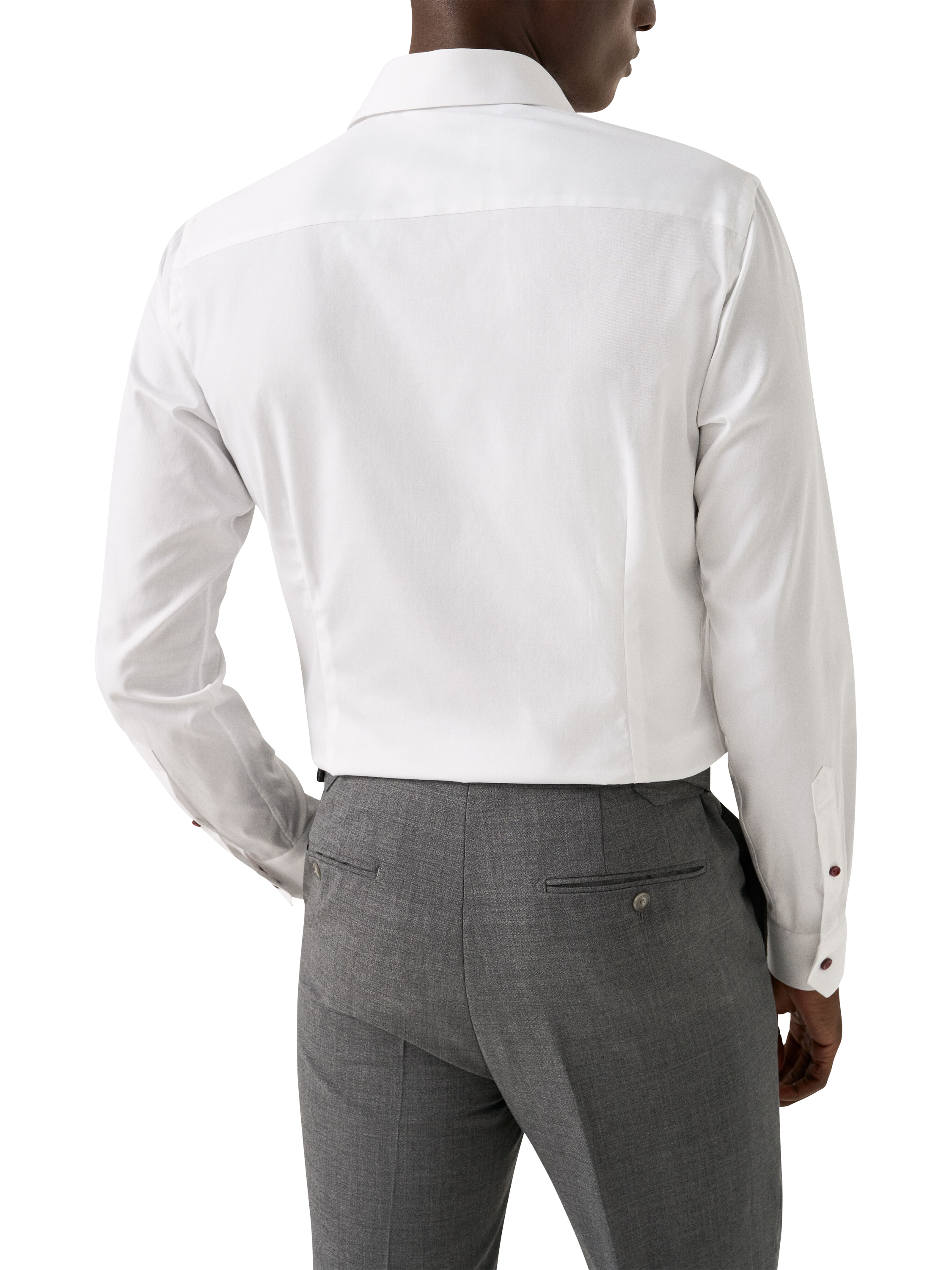 Product image 2 of 9, which shows Eton Cotton Twill Regular Fit Wrinkle-Resistant Shirt, White, 14.5