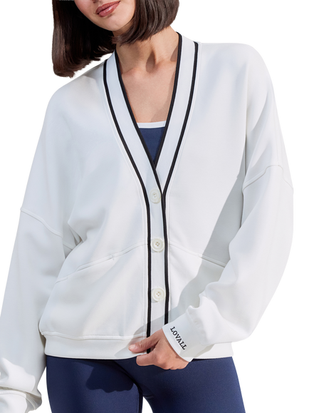 Lovall Everyday Cardigan, Off White - view 2, Off White