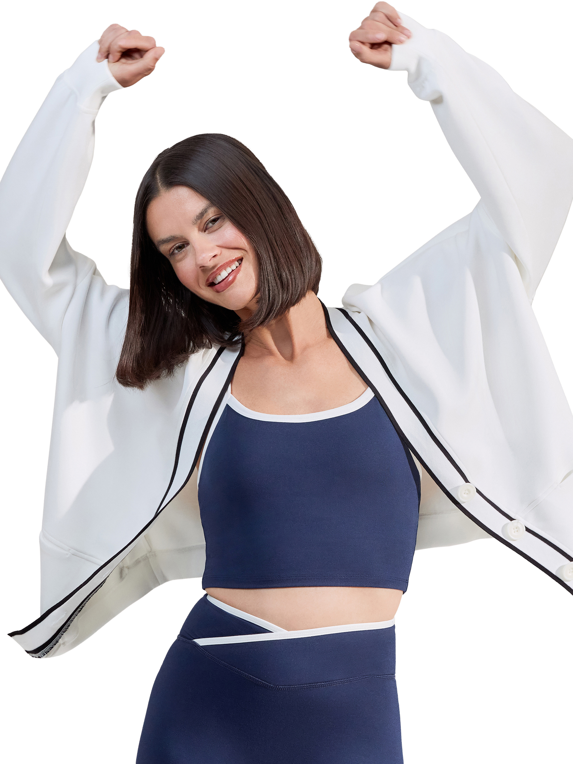 Product image 3 of 4, which shows Lovall Everyday Cardigan, Off White, 6