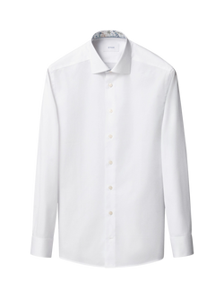 Eton Cotton Twill Wrinkle-Free Regular Fit Floral Shirt, Light Blue, White