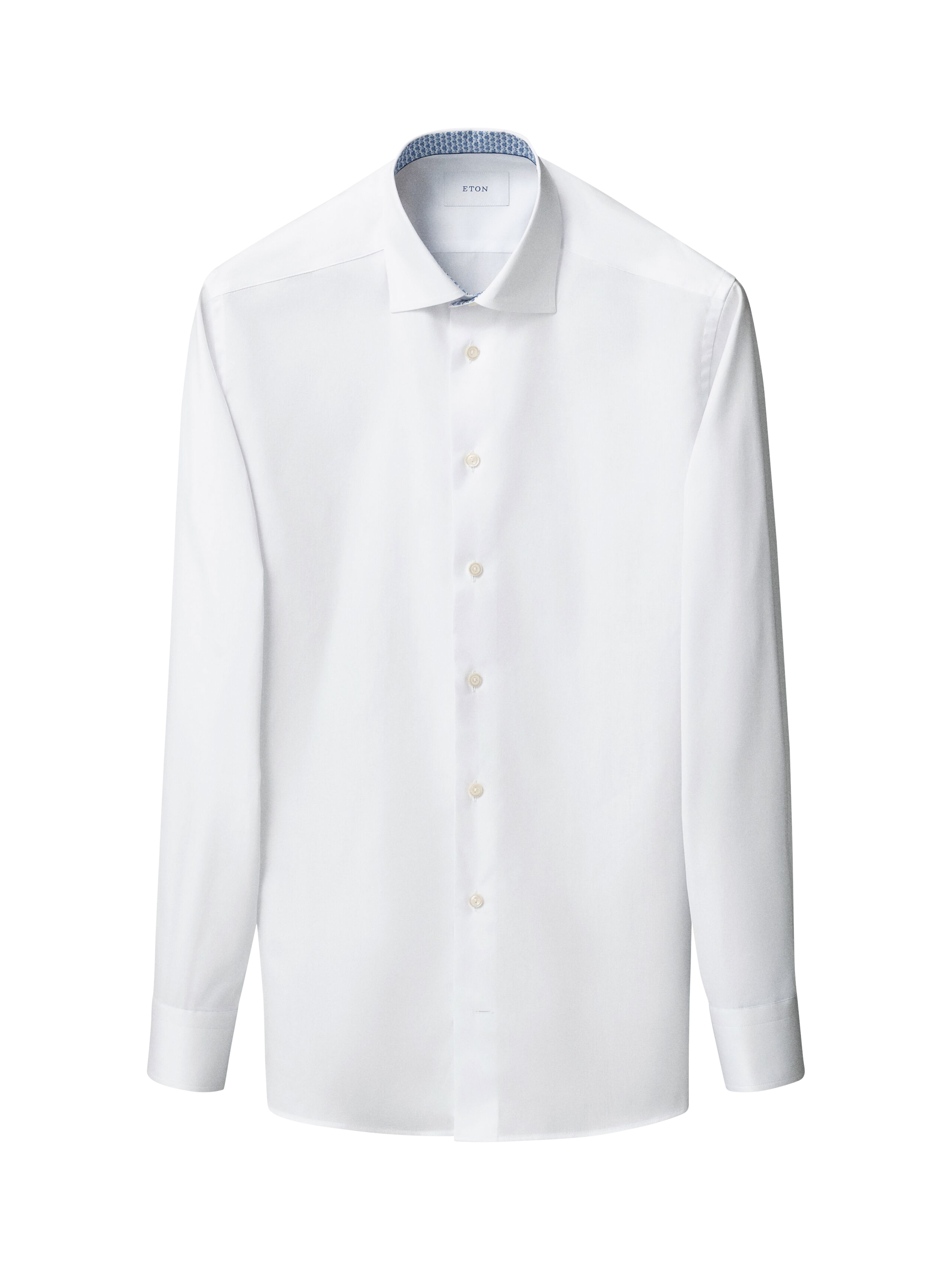 Product image 1 of 4, which shows Eton Cotton Twill Regular Fit Wrinkle-Resistant Shirt, White, 14.5