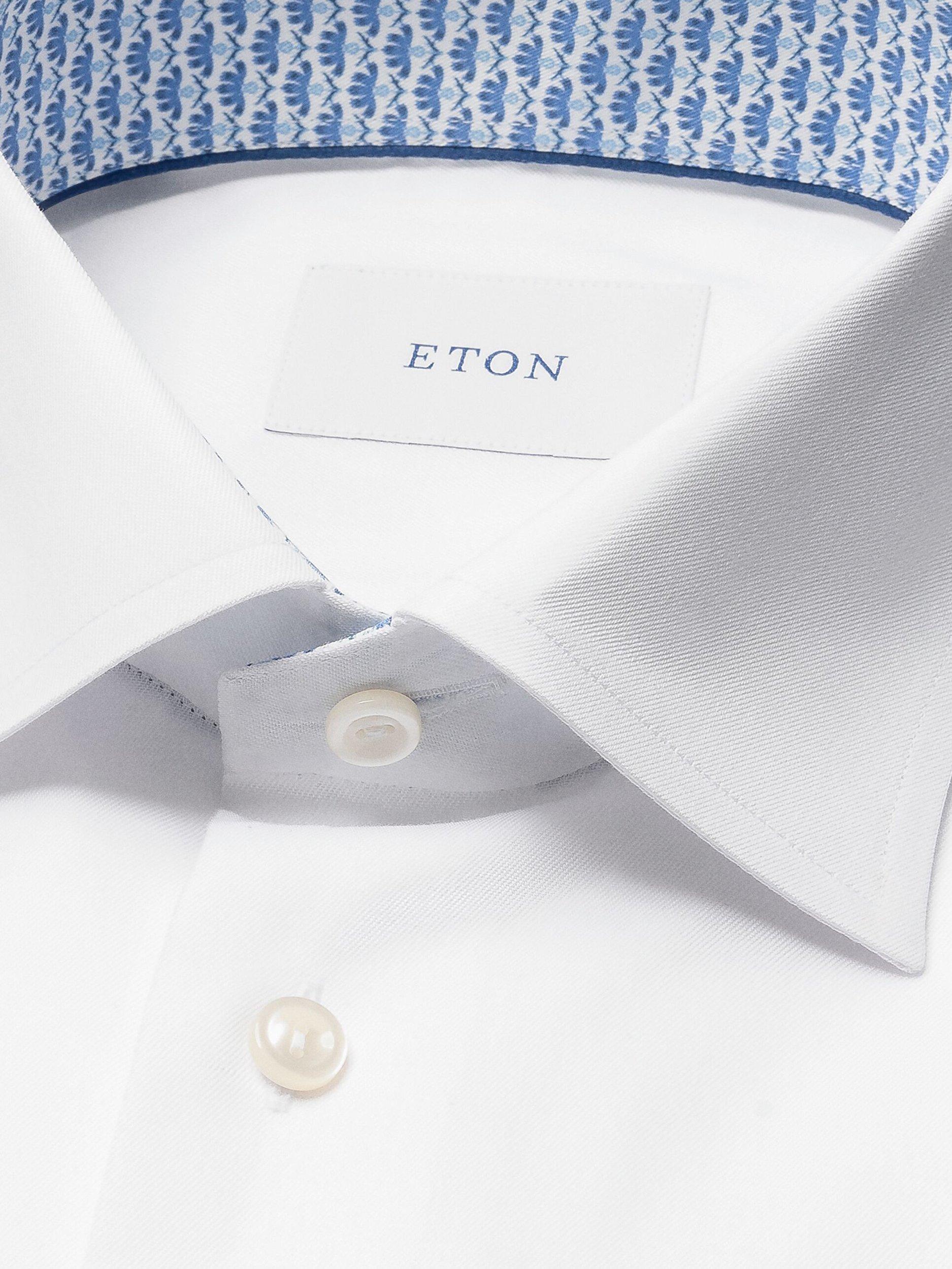 Product image 2 of 4, which shows Eton Cotton Twill Regular Fit Wrinkle-Resistant Shirt, White, 14.5