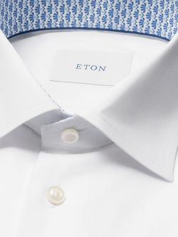Eton Cotton Twill Regular Fit Wrinkle-Resistant Shirt, Light Blue - view 2, White