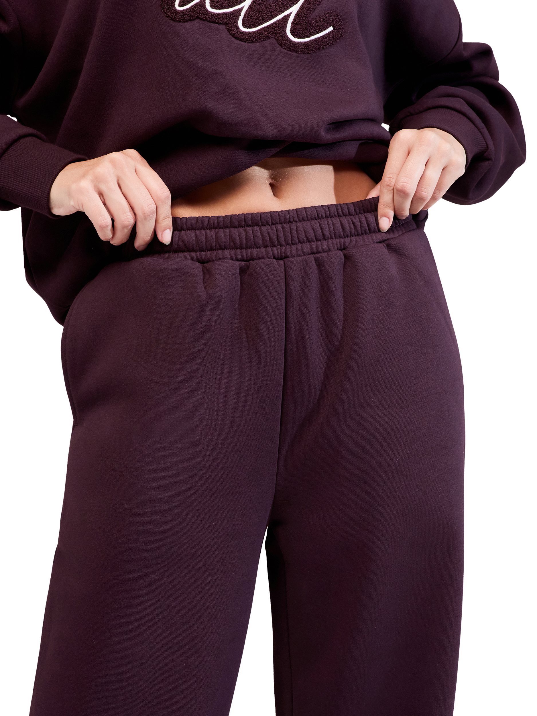 Product image 3 of 4, which shows Lovall ALL SZN Wide Leg Joggers, Wine, 6
