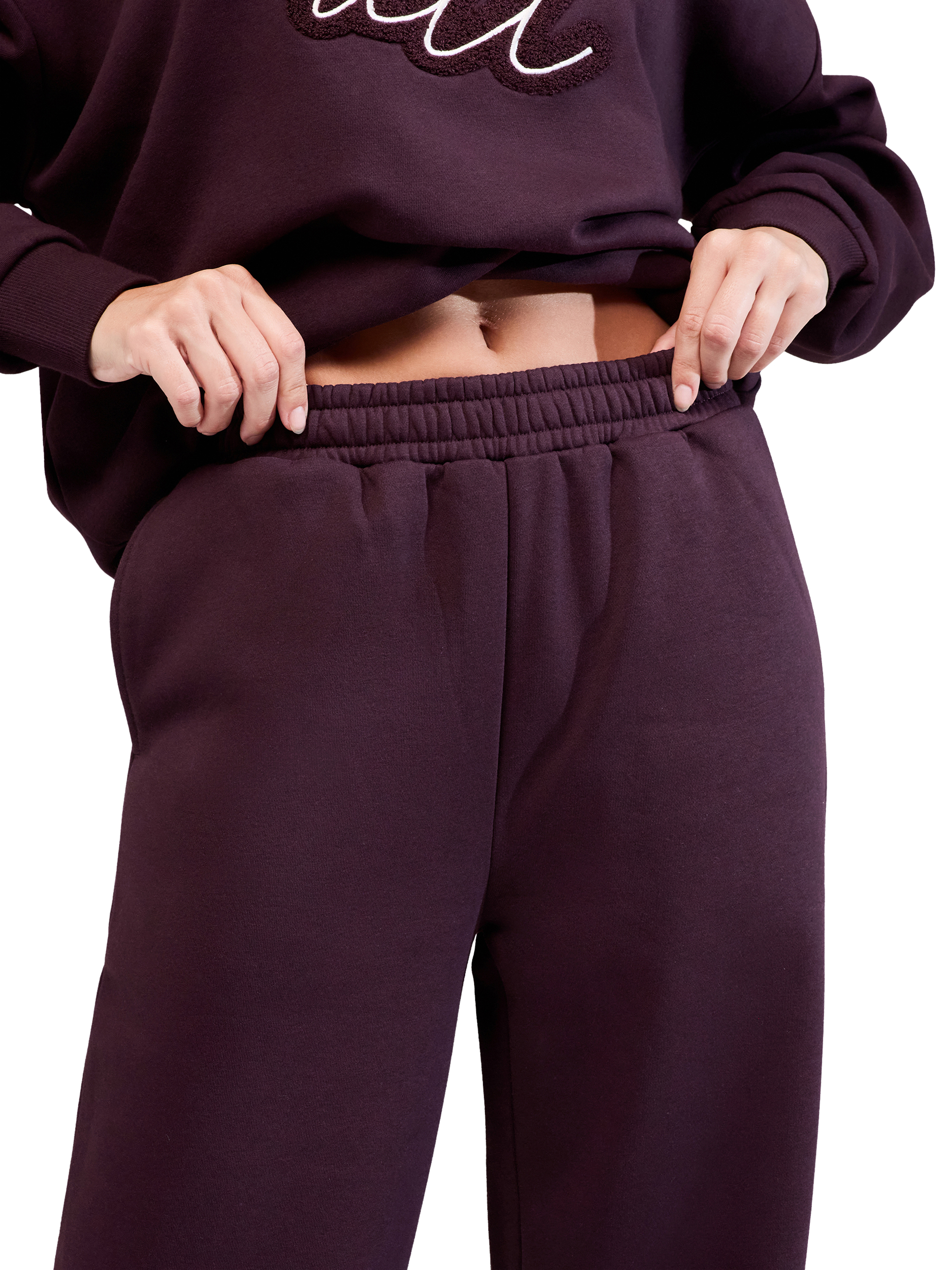 Product image 3 of 4, which shows Lovall ALL SZN Wide Leg Joggers, Wine, 6
