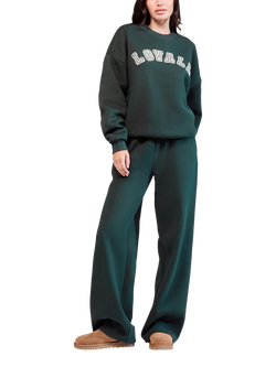Lovall Relaxed Fit Wide Leg Joggers, Pine, Pine