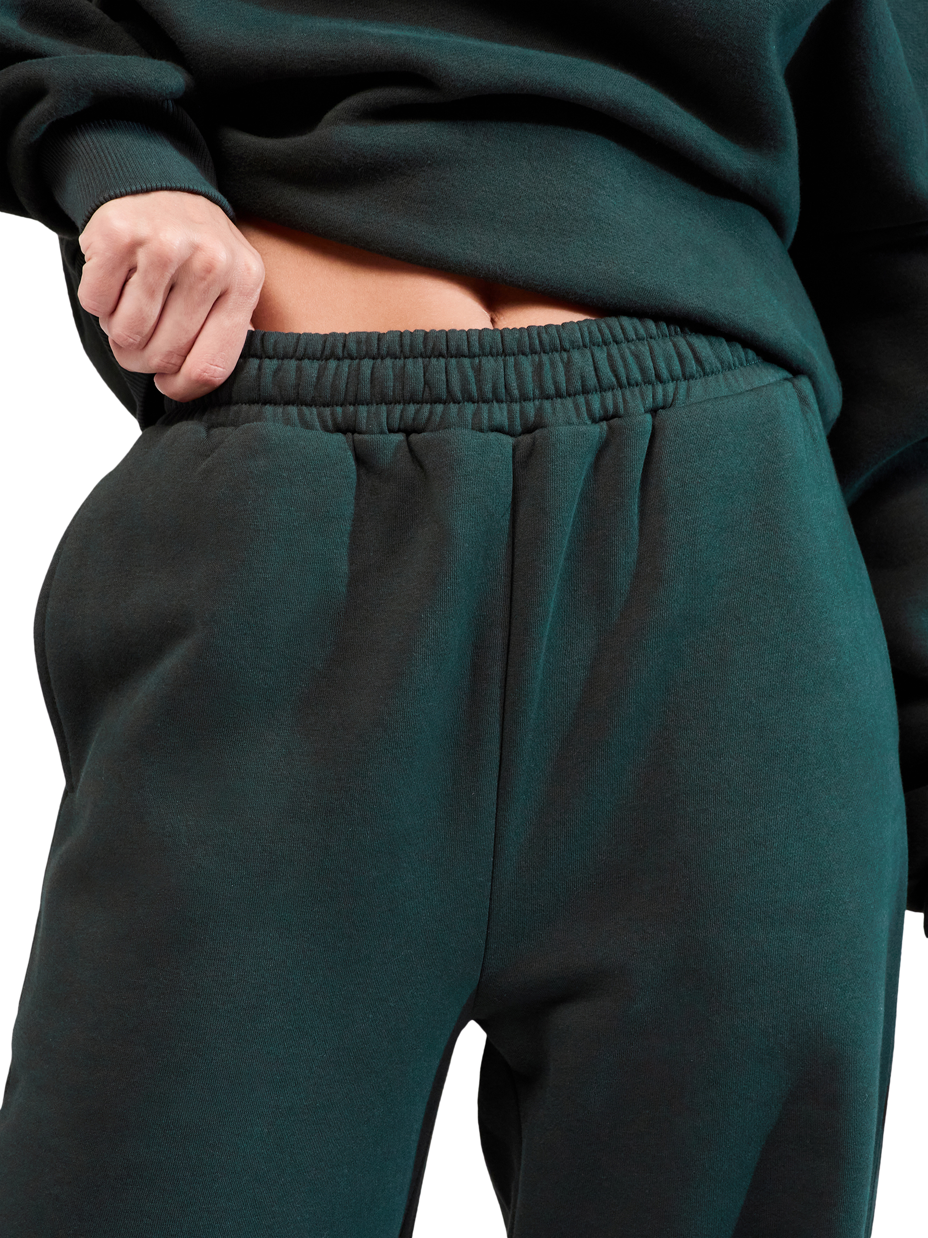 Product image 3 of 4, which shows Lovall Relaxed Fit Wide Leg Joggers, Pine, 6