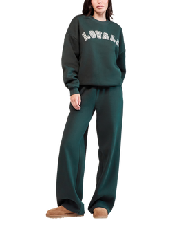 Lovall Relaxed Fit Wide Leg Joggers, Pine, Pine