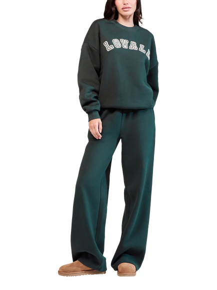 Lovall Relaxed Fit Wide Leg Joggers, Pine, Pine