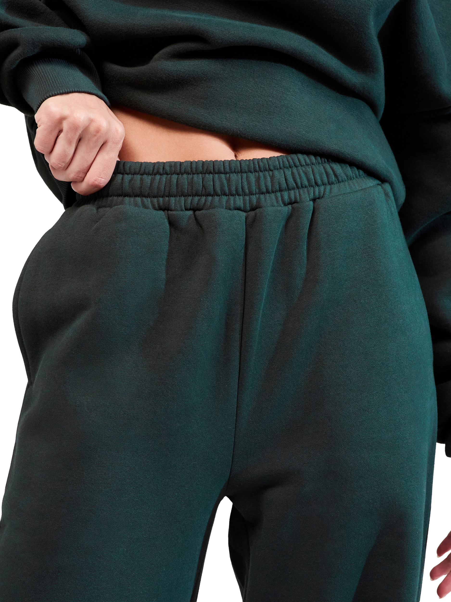 Product image 3 of 4, which shows Lovall Relaxed Fit Wide Leg Joggers, Pine, 6