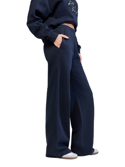 Lovall ALL SZN Wide Leg Joggers, Vintage Navy - view 2, Vintage Navy