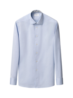 Eton Cotton Twill Wrinkle-Free Regular Fit Floral Shirt, Light Blue, Light Blue