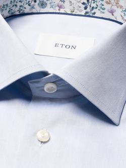 Eton Cotton Twill Wrinkle-Free Regular Fit Floral Shirt, Light Blue - view 2, Light Blue