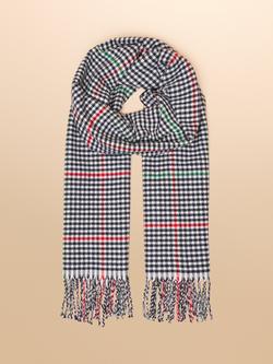 Joules Langtree Check Scarf, Navy, Navy