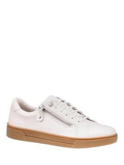 Hotter Leonie Zip Detail Trainers, White Sand - view 2, White Sand