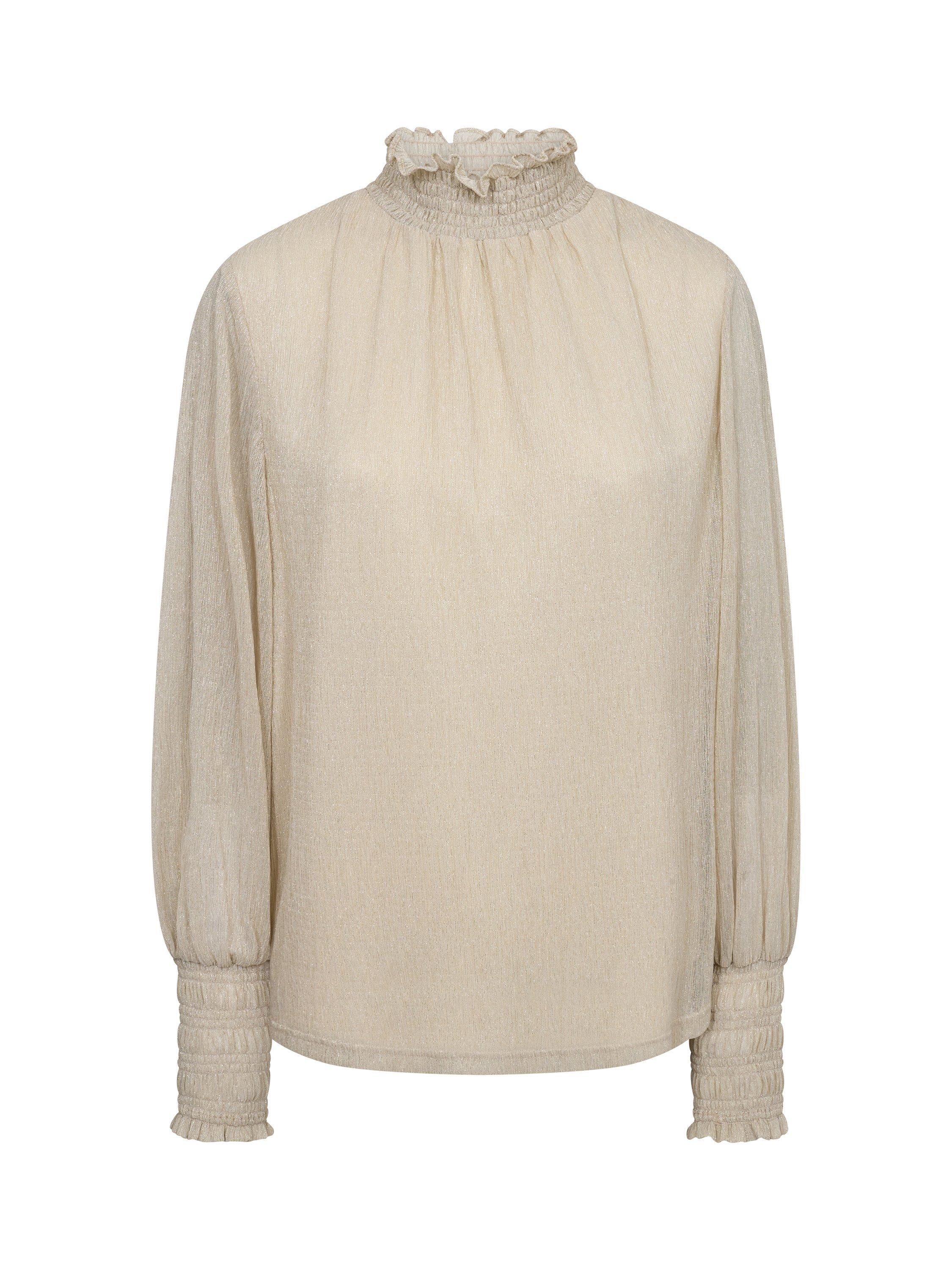 Product image 1 of 2, which shows MOS MOSH Ximena Ruffle Neck Top, Summer Sand, XS