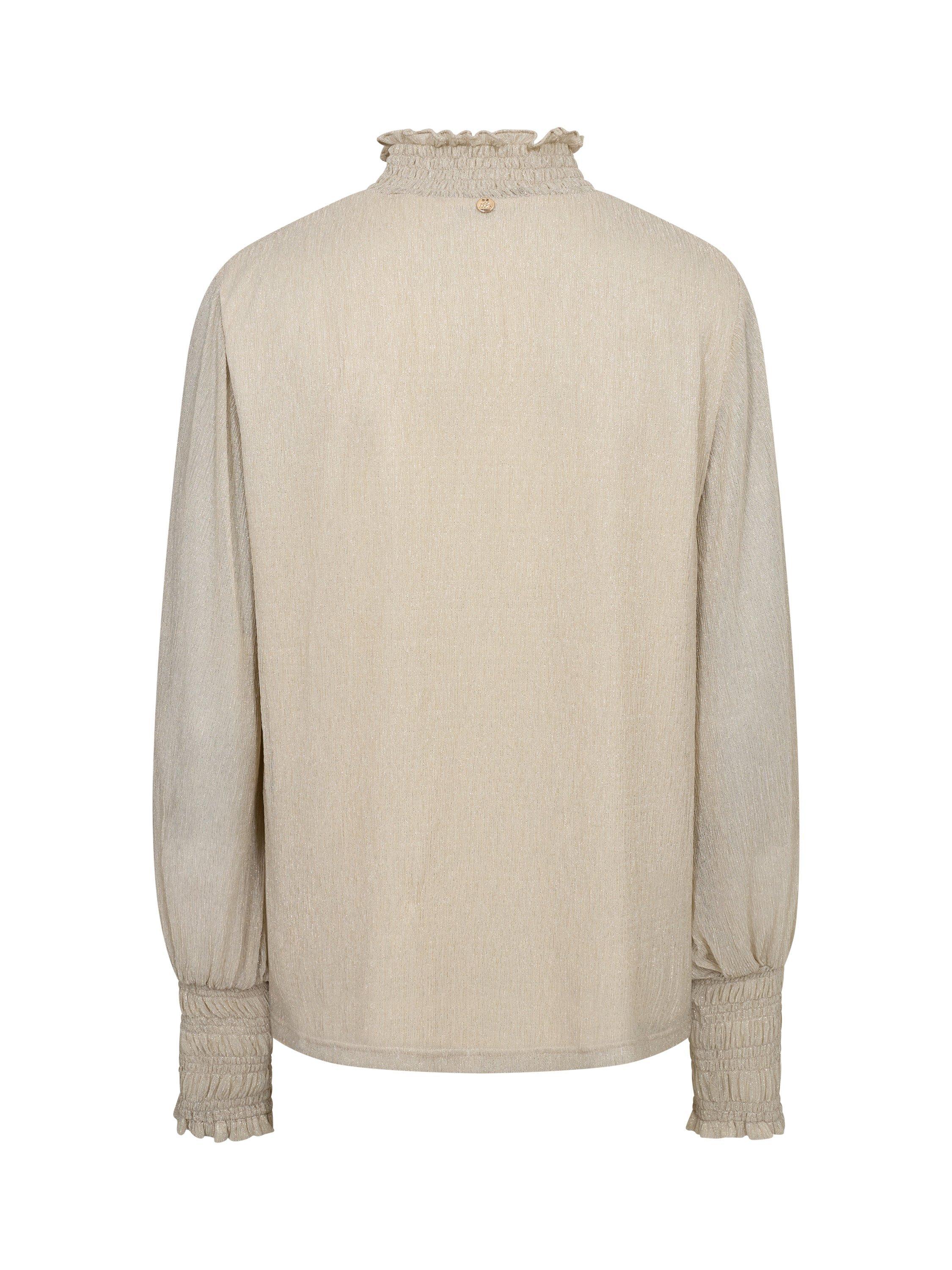 Product image 2 of 2, which shows MOS MOSH Ximena Ruffle Neck Top, Summer Sand, XS