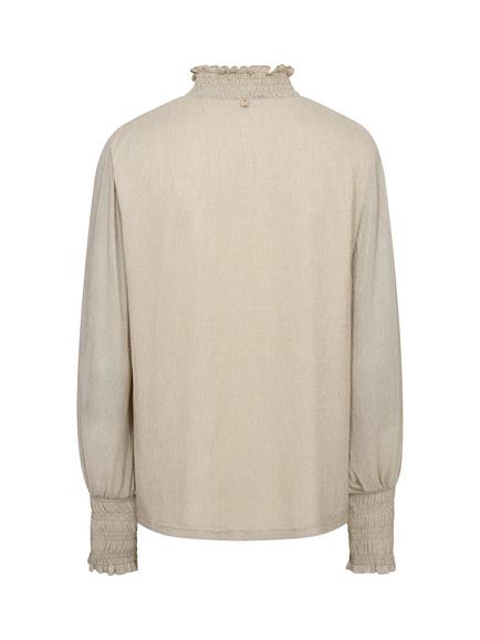 MOS MOSH Ximena Ruffle Neck Top, Summer Sand - view 2, Summer Sand