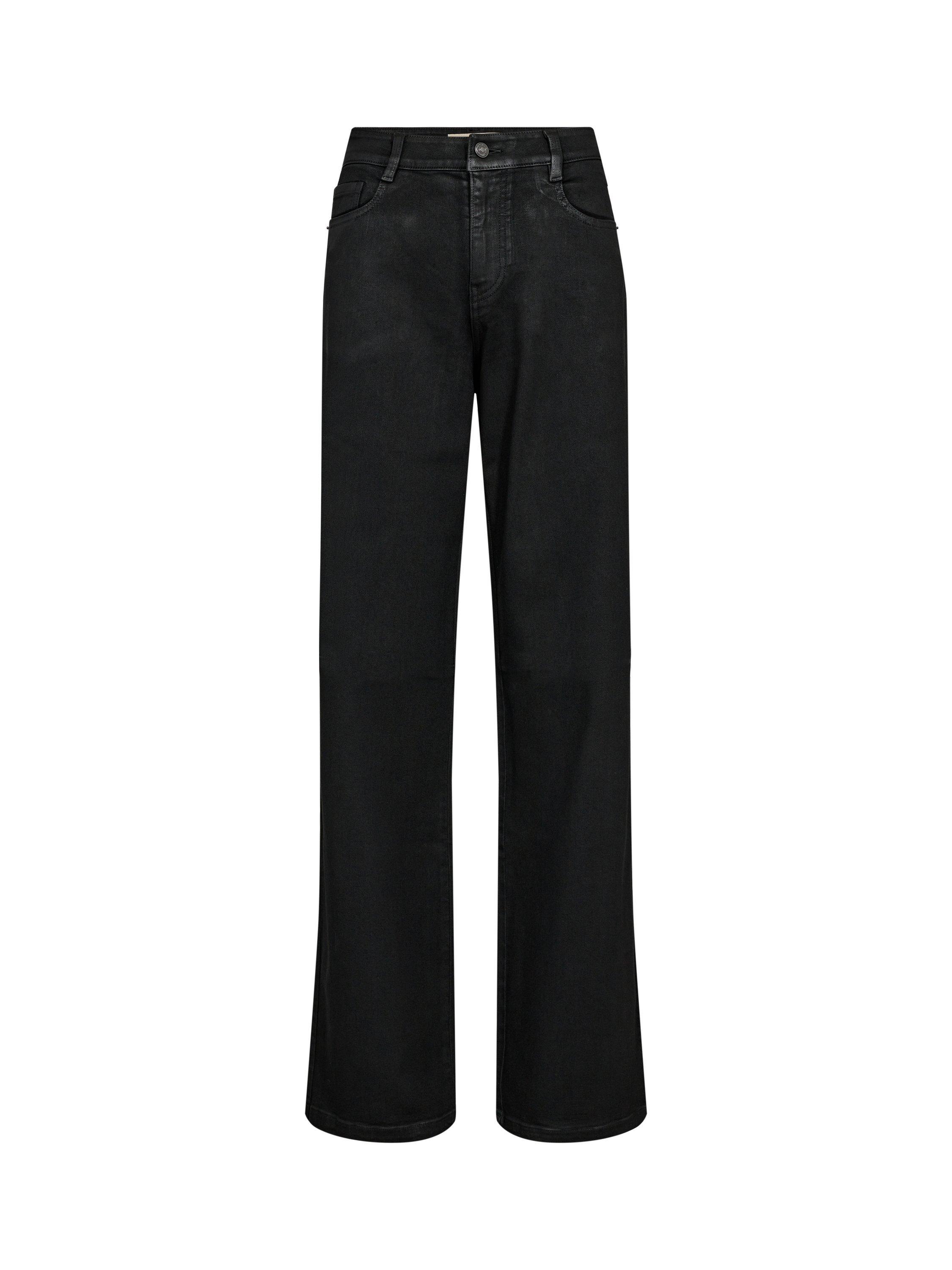 Product image 1 of 2, which shows MOS MOSH Dara Coated Wide Leg Jeans, Black, 25R