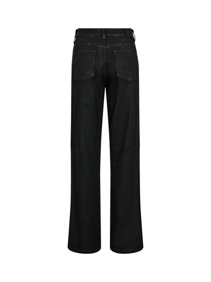 MOS MOSH Dara Coated Wide Leg Jeans, Black - view 2, Black