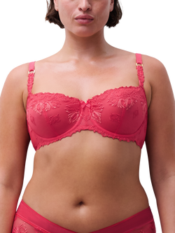 Chantelle Champs Elysées Lace Balconette Bra, Sweet Velvet Red