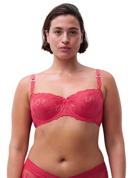 Chantelle Champs Elysées Lace Balconette Bra, Sweet Velvet Red