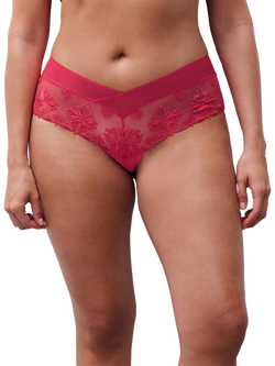 Chantelle Champs Elysees Lace Hipster Knickers, Sweet Velvet Red, Sweet Velvet Red