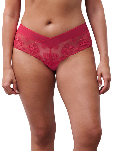 Chantelle Champs Elysees Lace Shorty Knickers, Sweet Velvet Red