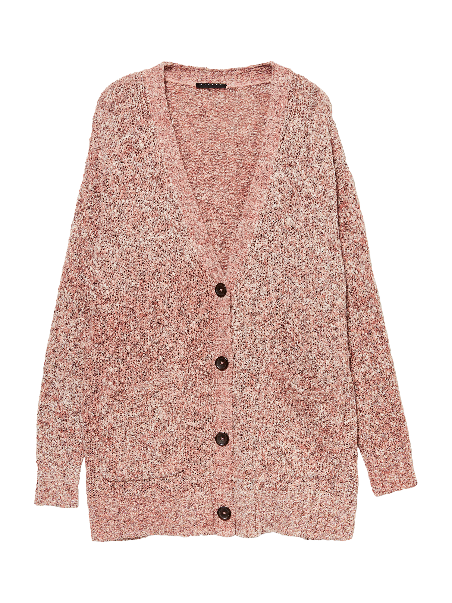Product image 1 of 2, which shows SISLEY V-Neck Maxi Cardigan, Pink, S
