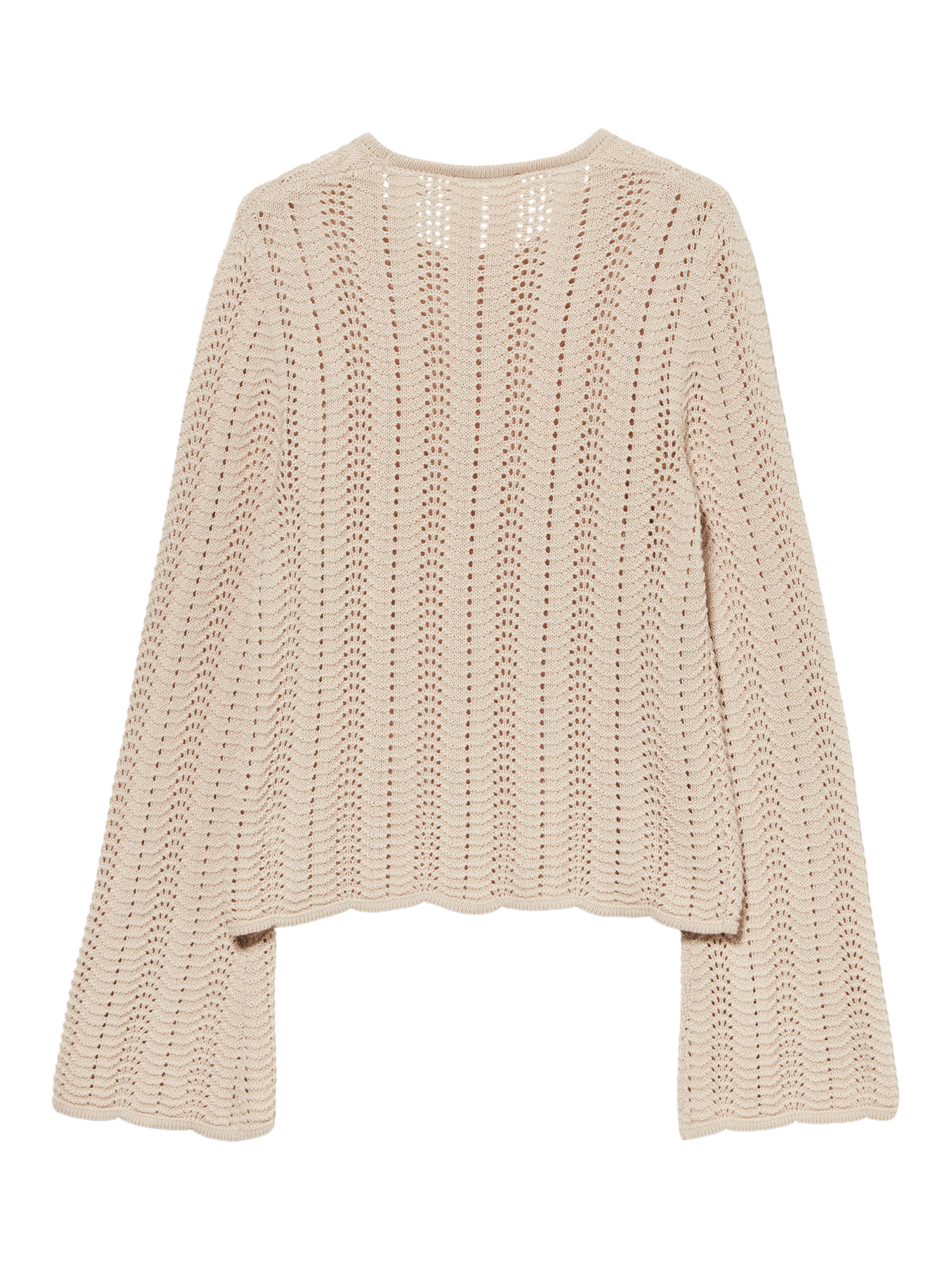 Product image 2 of 2, which shows SISLEY Bell Sleeve Textured Stitch Jumper , Ecru, XS