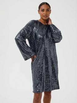KAFFE KAlau Sequin Mini Dress, Dark Silver, Dark Silver