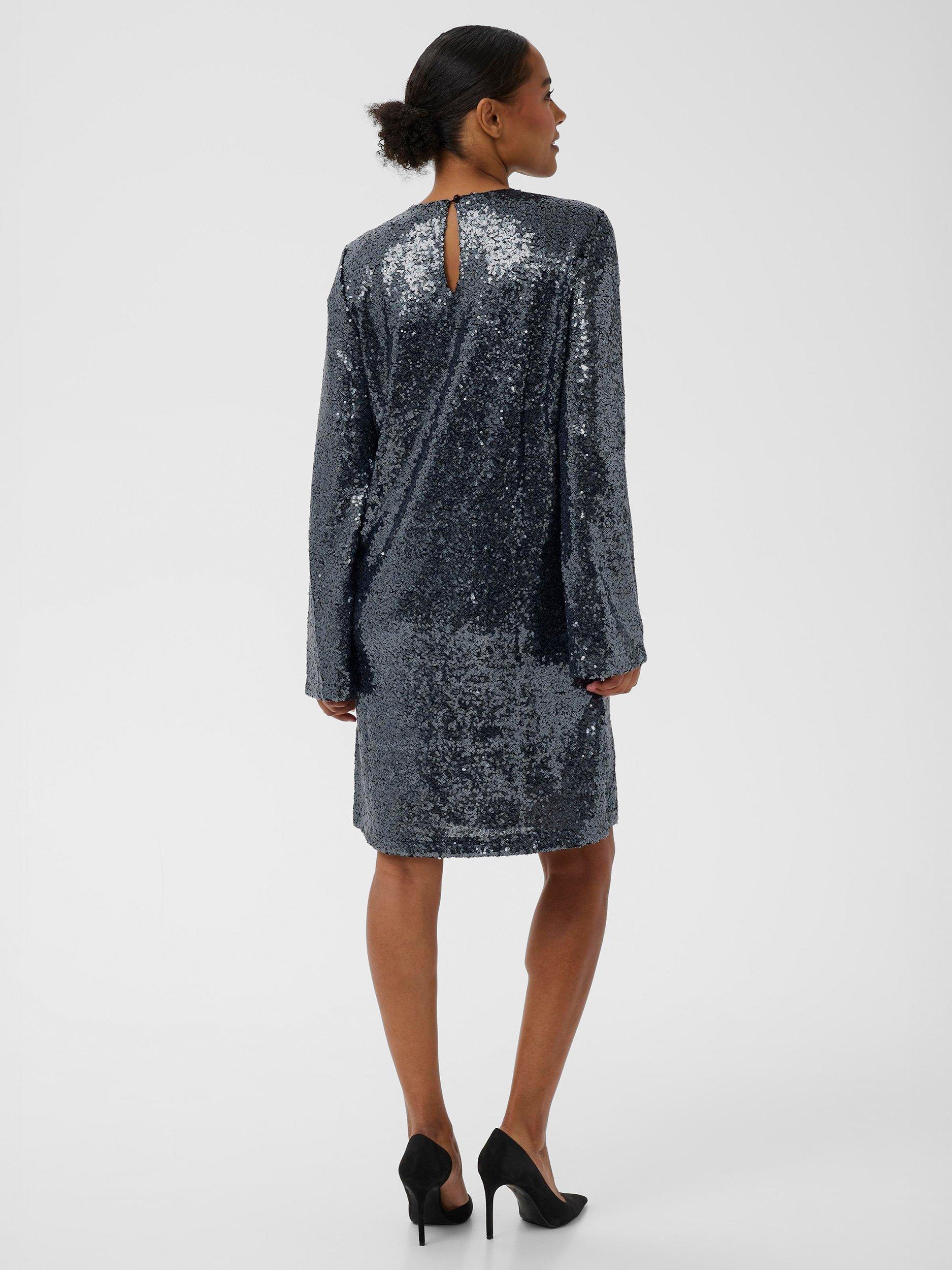 Product image 2 of 6, which shows KAFFE KAlau Sequin Mini Dress, Dark Silver, XS
