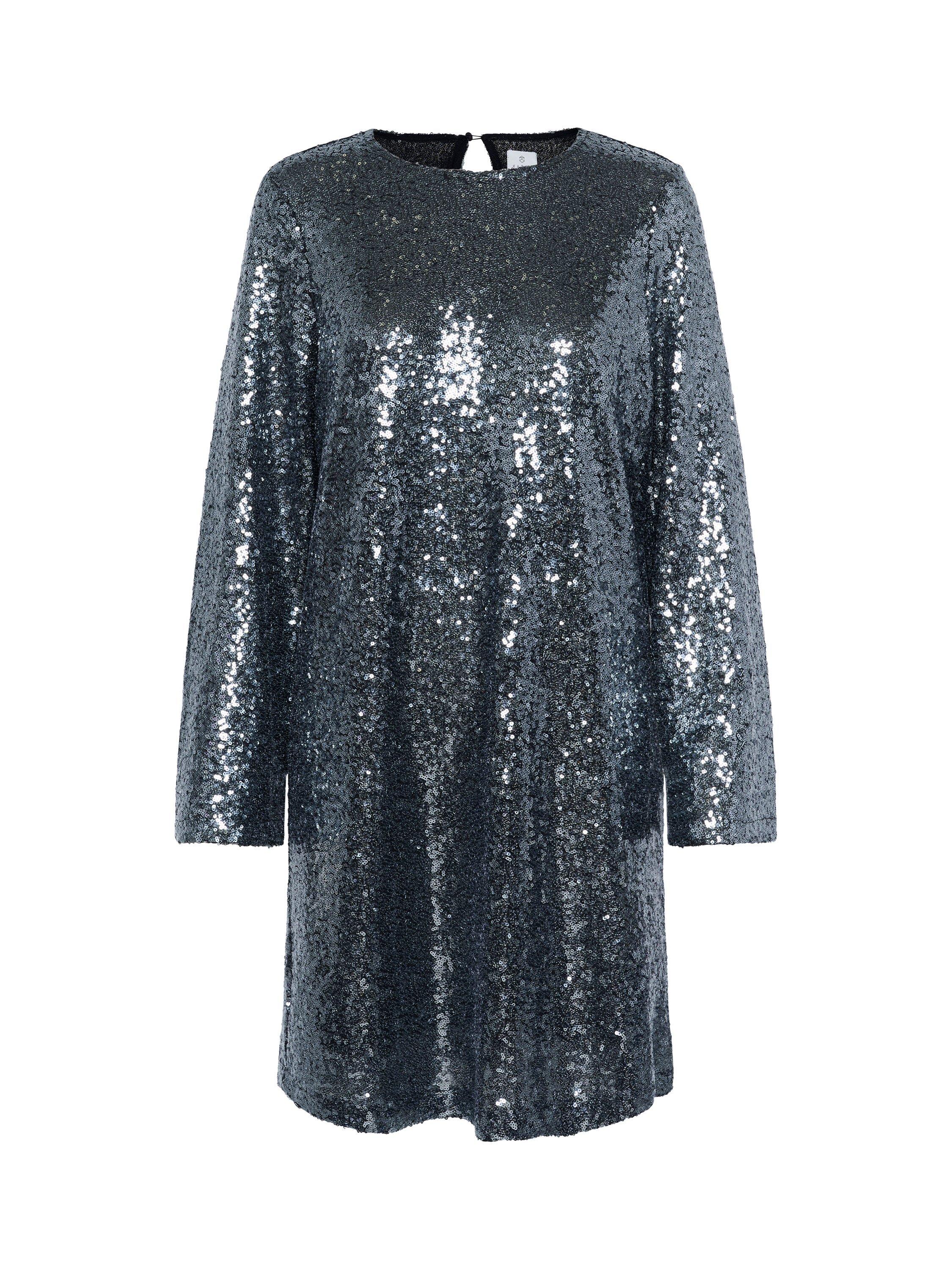 Product image 5 of 6, which shows KAFFE KAlau Sequin Mini Dress, Dark Silver, XS