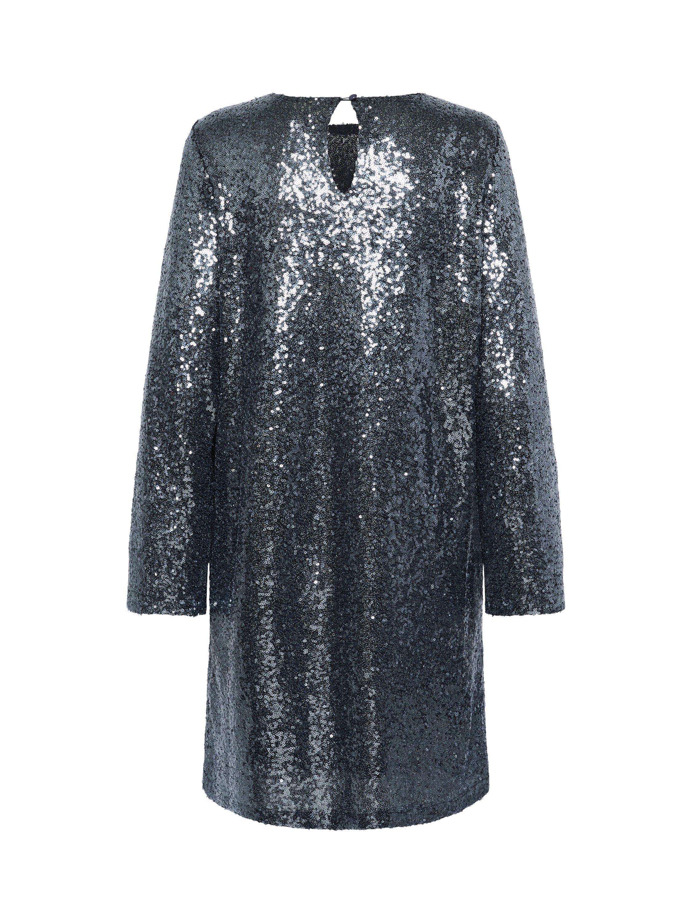 Product image 6 of 6, which shows KAFFE KAlau Sequin Mini Dress, Dark Silver, XS