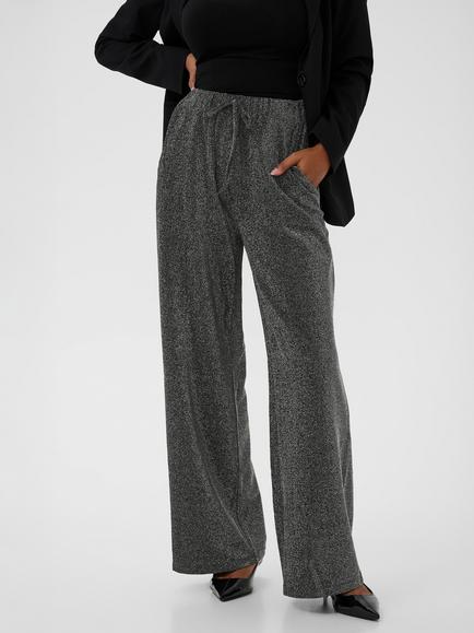 KAFFE KArita Glitter Trousers, Metallic Silver, Metallic Silver