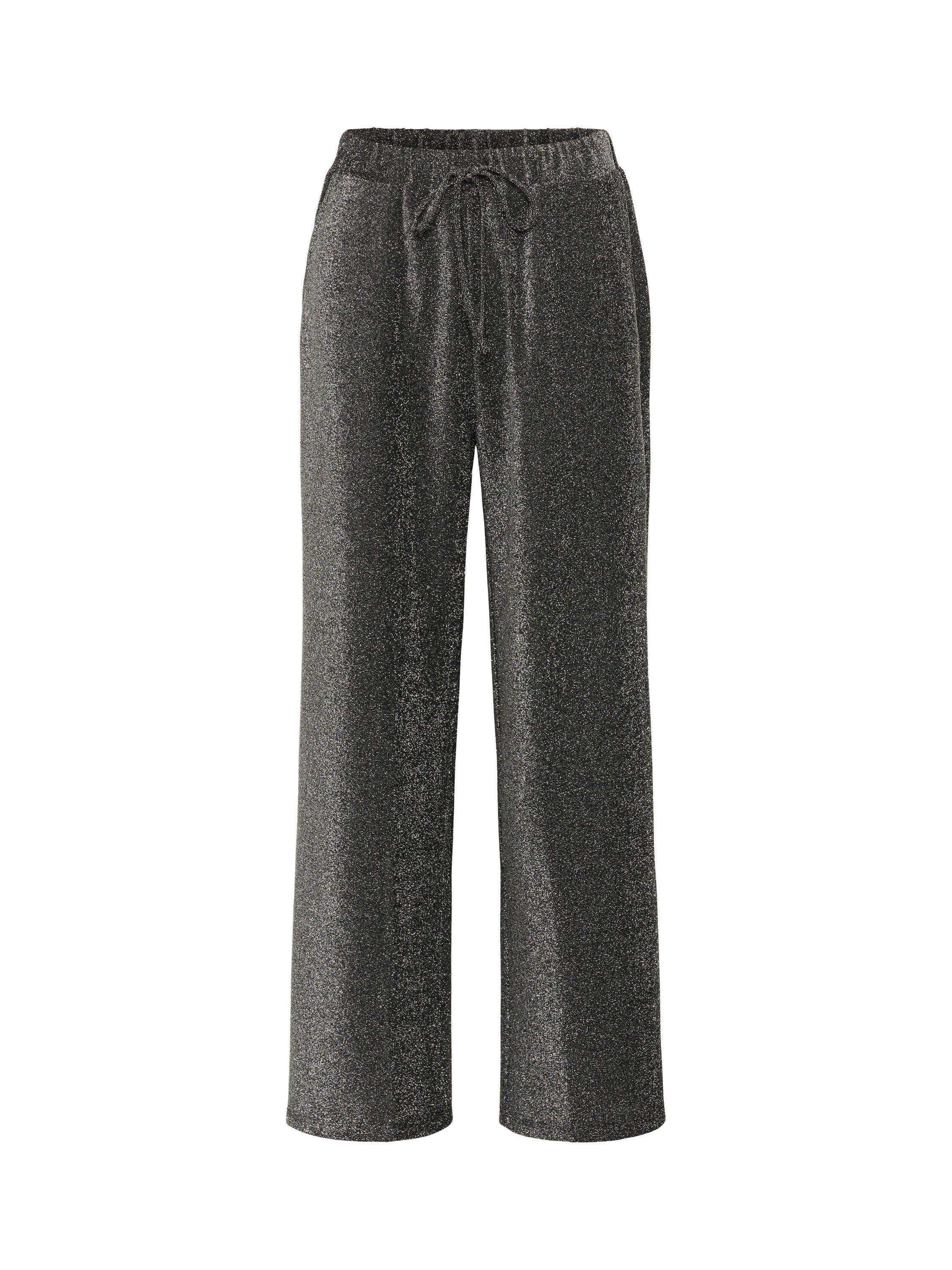 Product image 5 of 6, which shows KAFFE KArita Glitter Trousers, Metallic Silver, XS