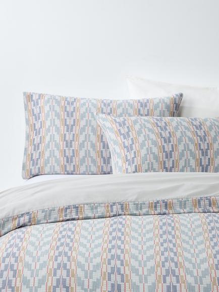 John Lewis Merida Chevron Pure Cotton Jacquard Duvet Cover Set, Multi