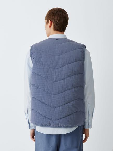 Kin V-Neck Padded Gilet, Blue - view 2, Blue