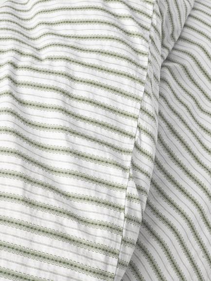 John Lewis Mia Stripe Pure Cotton Weave - view 2, Avocado