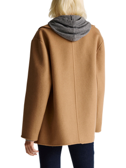 Benetton Short Double Breasted Wool Blend Coat - view 2, Beige