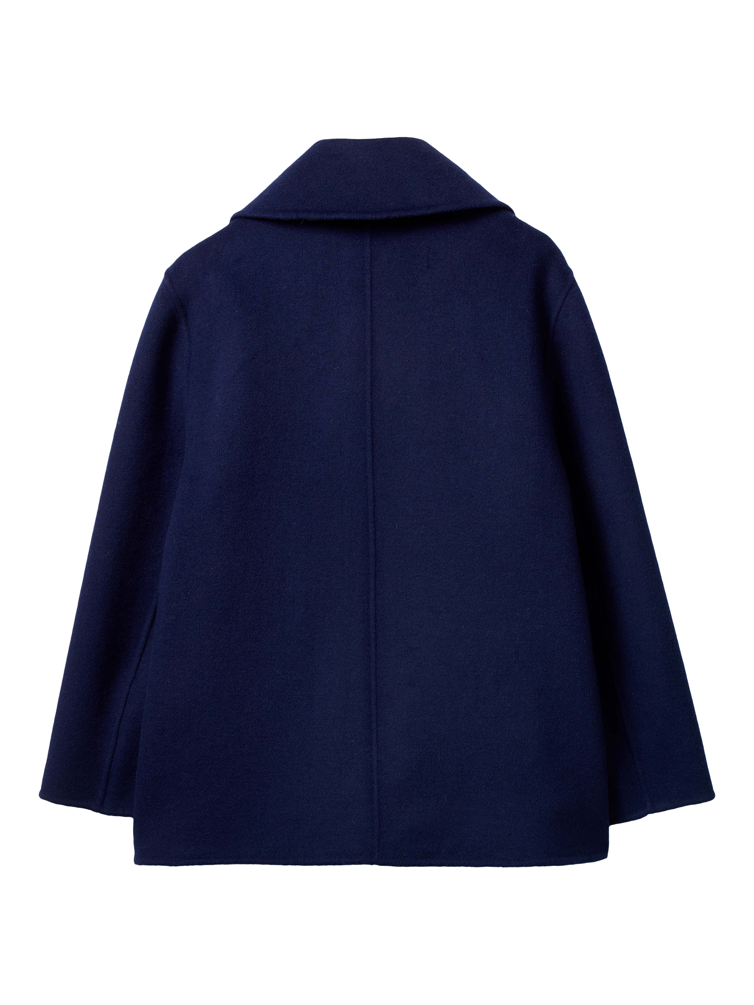Product image 5 of 5, which shows Benetton Short Double Breasted Wool Blend Coat, Blue, XS