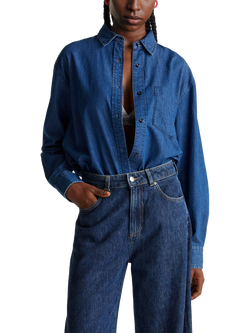 Benetton Regular Fit Cotton Shirt, Blue, Blue