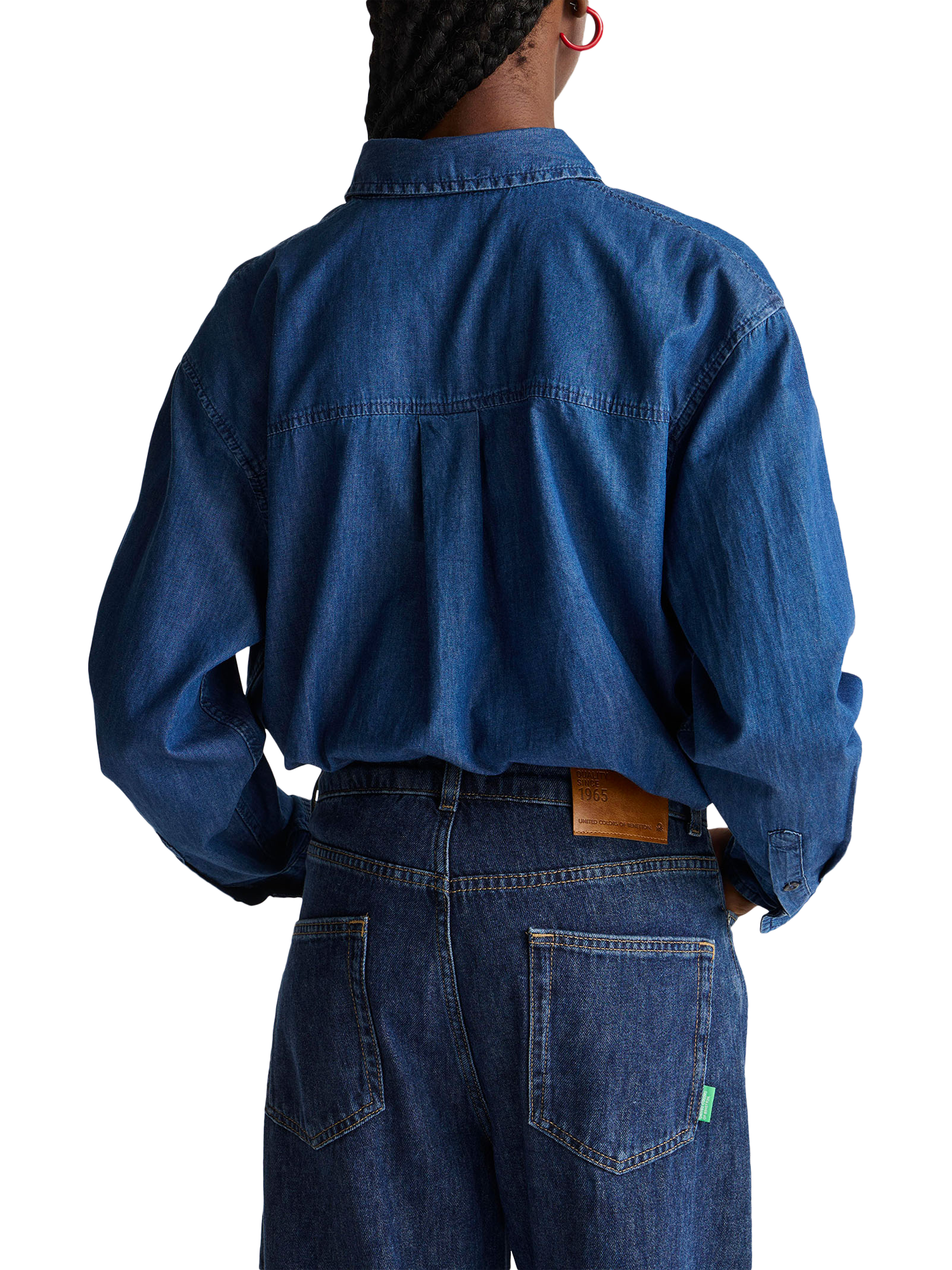 Product image 2 of 3, which shows Benetton Regular Fit Cotton Shirt, Blue, XS