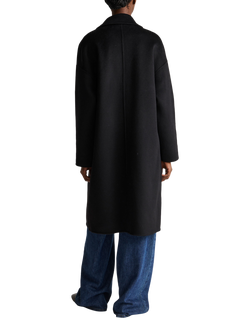 Benetton Wool Blend Dropped Shoulder Coat - view 2, Black